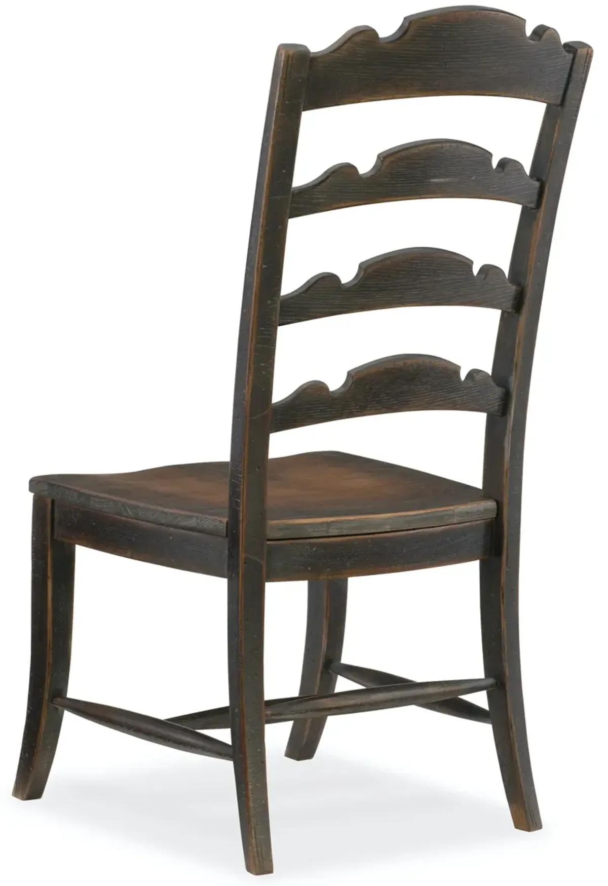 Hooker Furniture Hill Country Twin Sisters Aged Black Ladder Back Side Chair