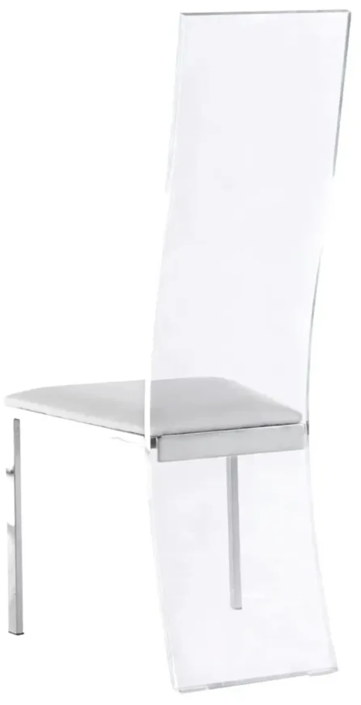 Chintaly Layla White Contemporary Acrylic High-Back Upholstered Side Chair