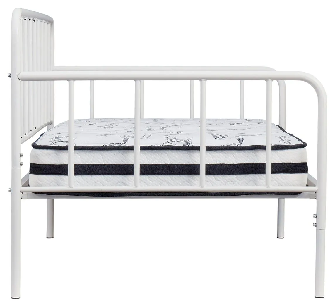 TRENTLORE TWIN METAL DAY BED WITH PLATFORM WHITE SIGNATURE DESIGN