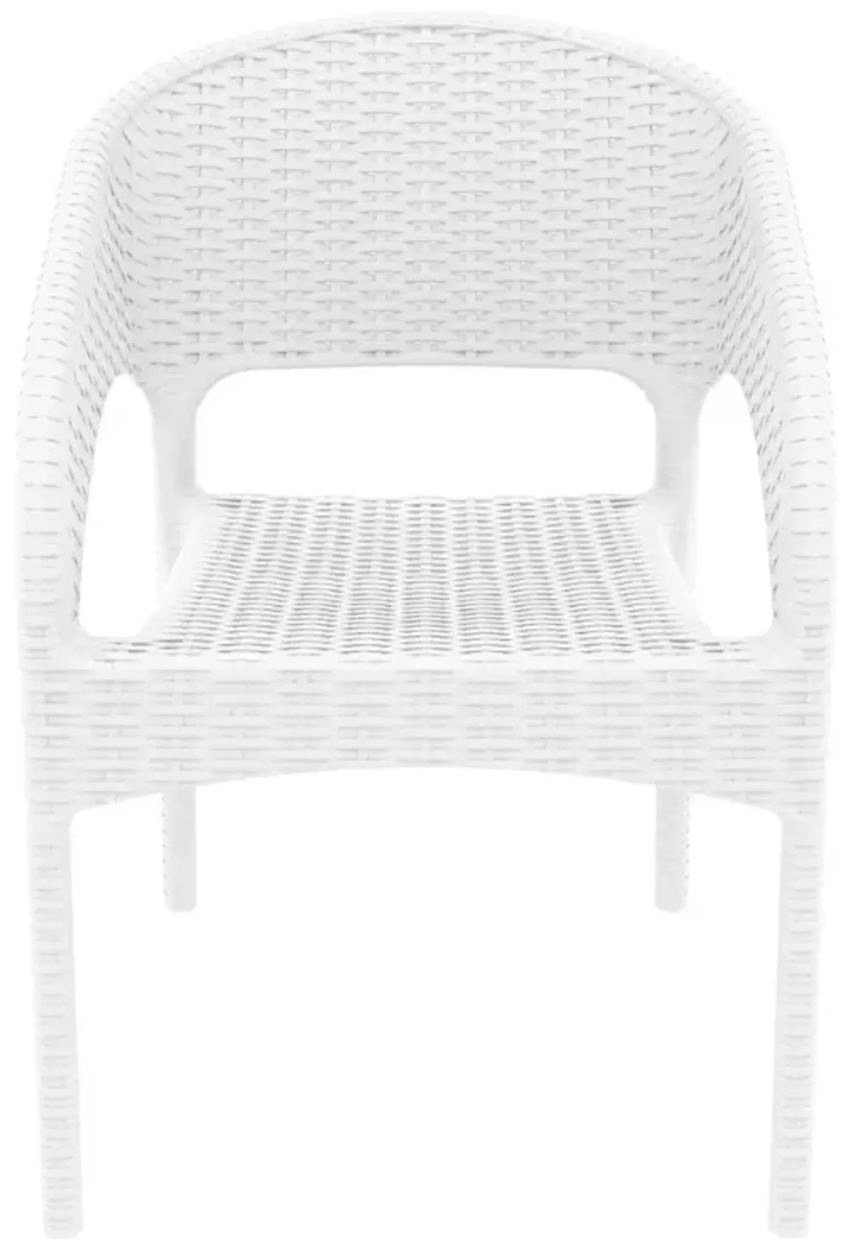 Compamia Panama Resin Wickerlook Dining Arm Chair White