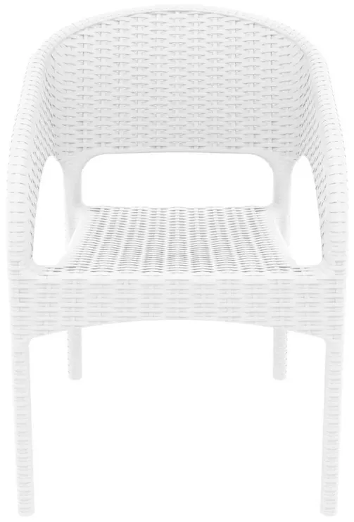 PANAMA RESIN WICKERLOOK DINING ARM CHAIR WHITE