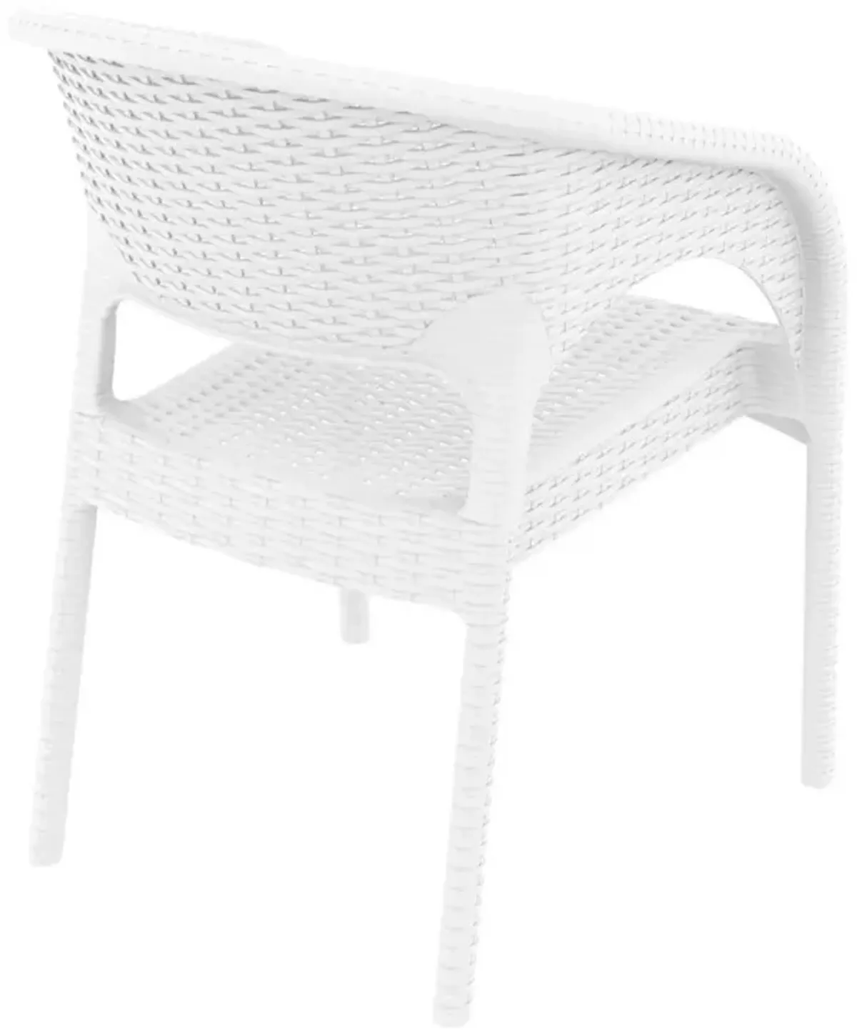 Compamia Panama Resin Wickerlook Dining Arm Chair White