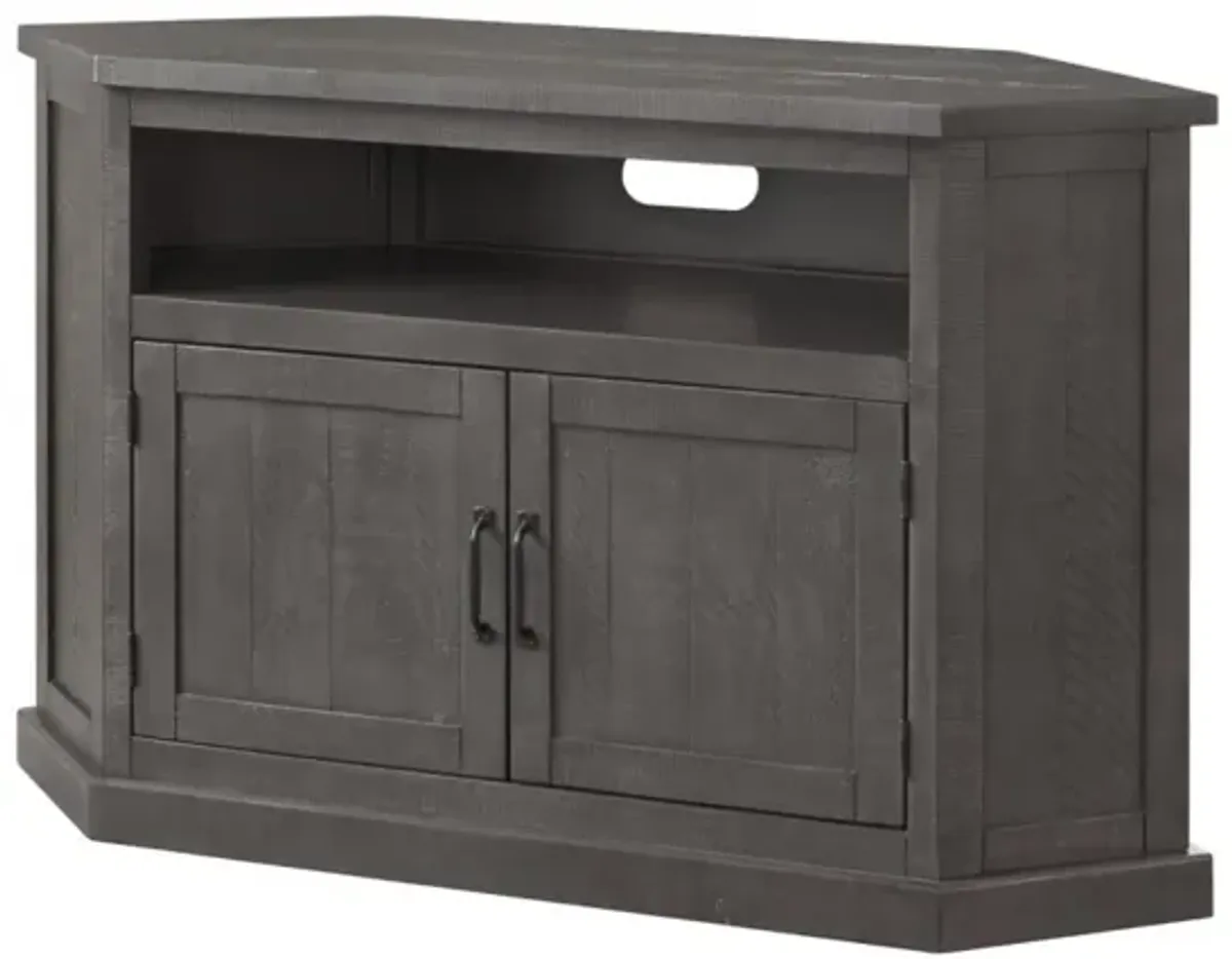 Martin Svensson Rustic Corner TV Stand in Grey