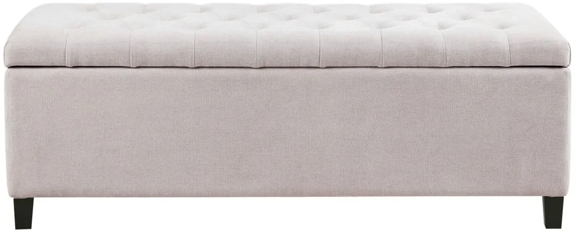 MADISON PARK NATURAL SHANDRA TUFTED TOP STORAGE BENCH