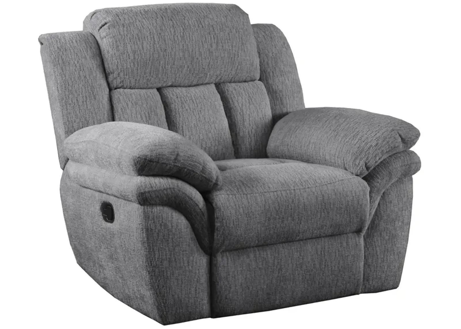 Coaster Bahrain Upholstered Power Glider Recliner Charcoal