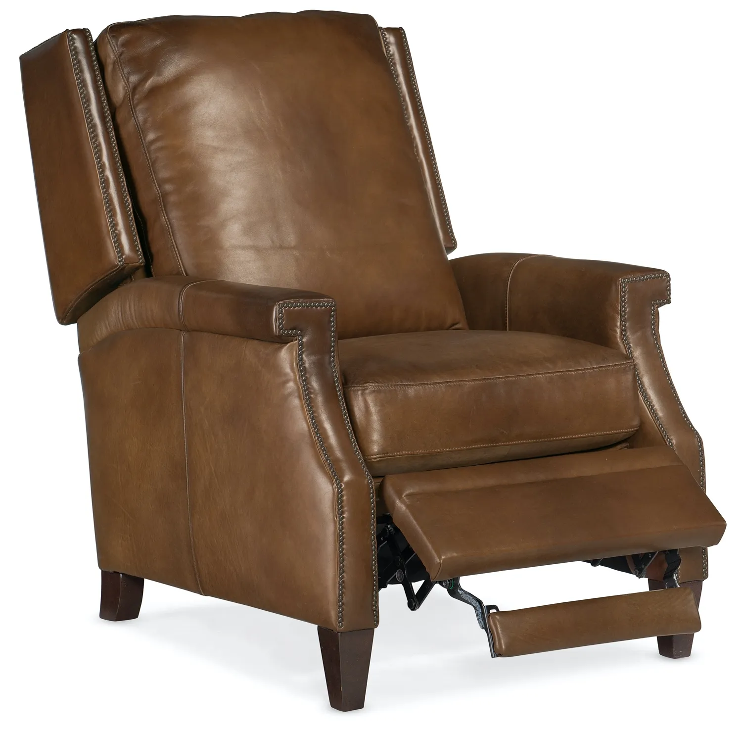 COLLIN MANUAL PUSH BACK CHECKMATE PAWN RECLINER LEATHER CHAIR