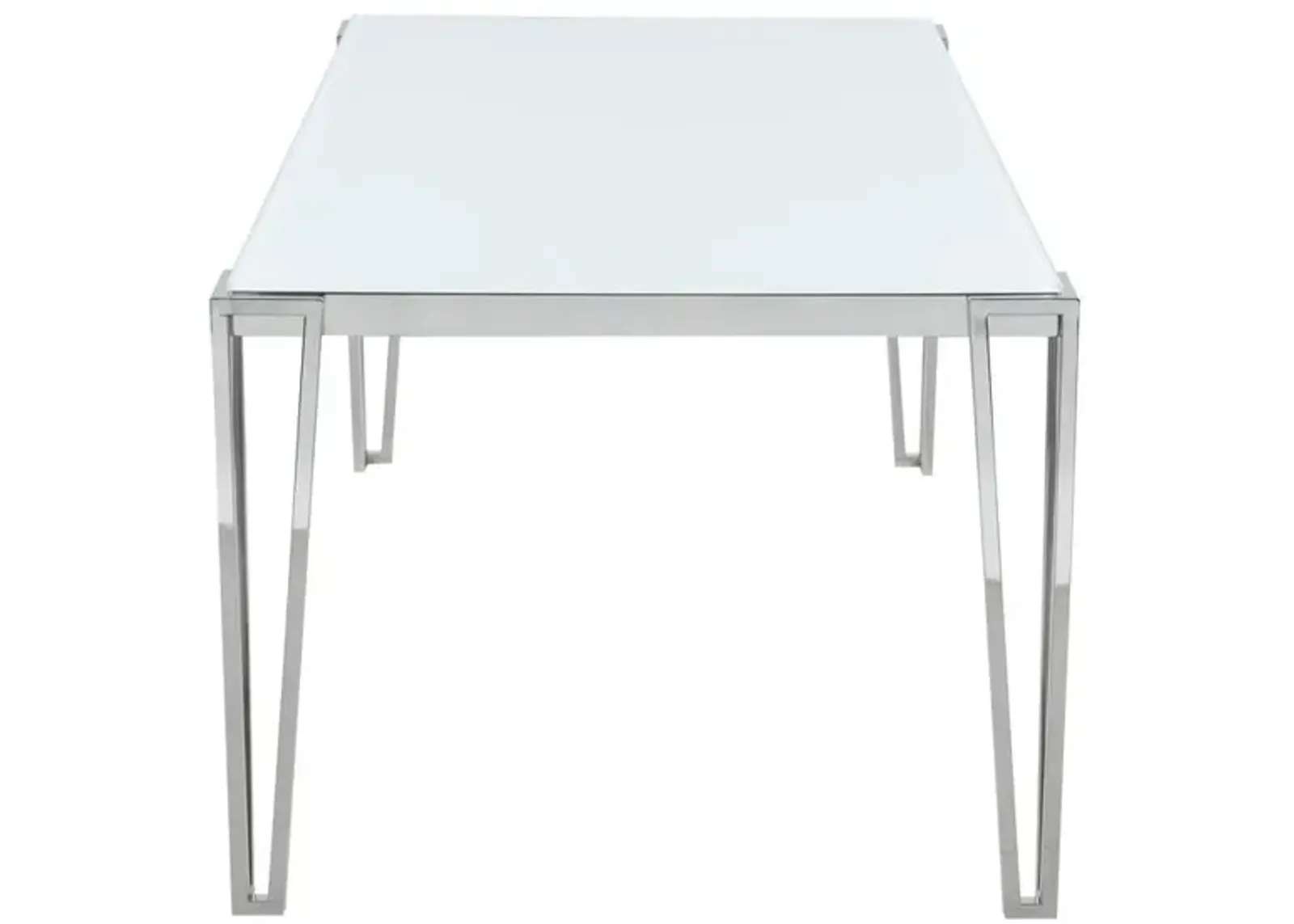 Pauline Rectangular 64 Inch Glass Top Dining Table Chrome