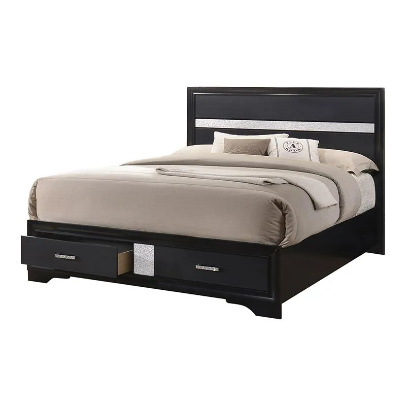 MIRANDA CALIFORNIA KING BED BLACK