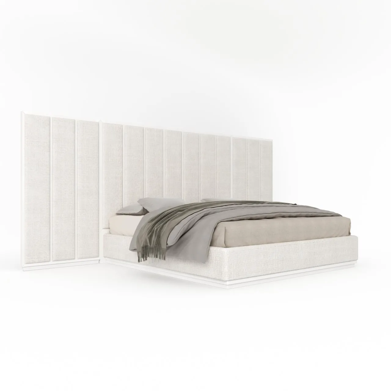 COLONNA WALL KING BED IN LINO BIANCO (WHITE)