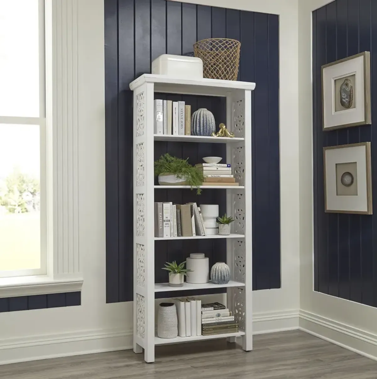 Liberty Furniture Trellis Lane Weathered White Accent Bookcase