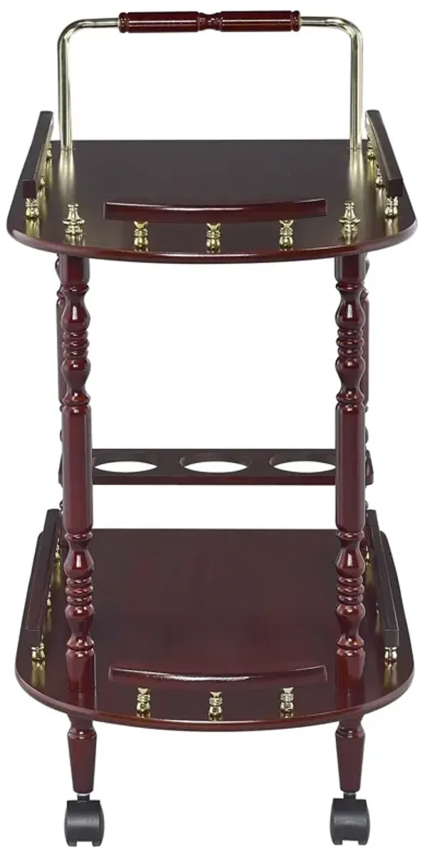 Coaster Palmer 2-Tier Rectangular Wood Bar Cart Merlot