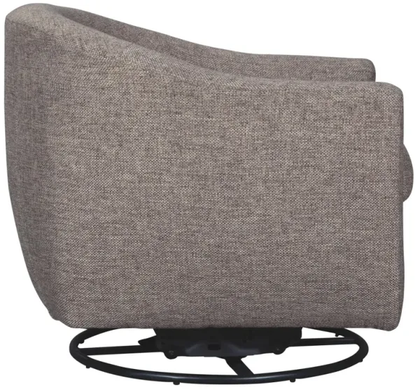 Ashley Upshur Taupe Swivel Glider Accent Barrel Chair