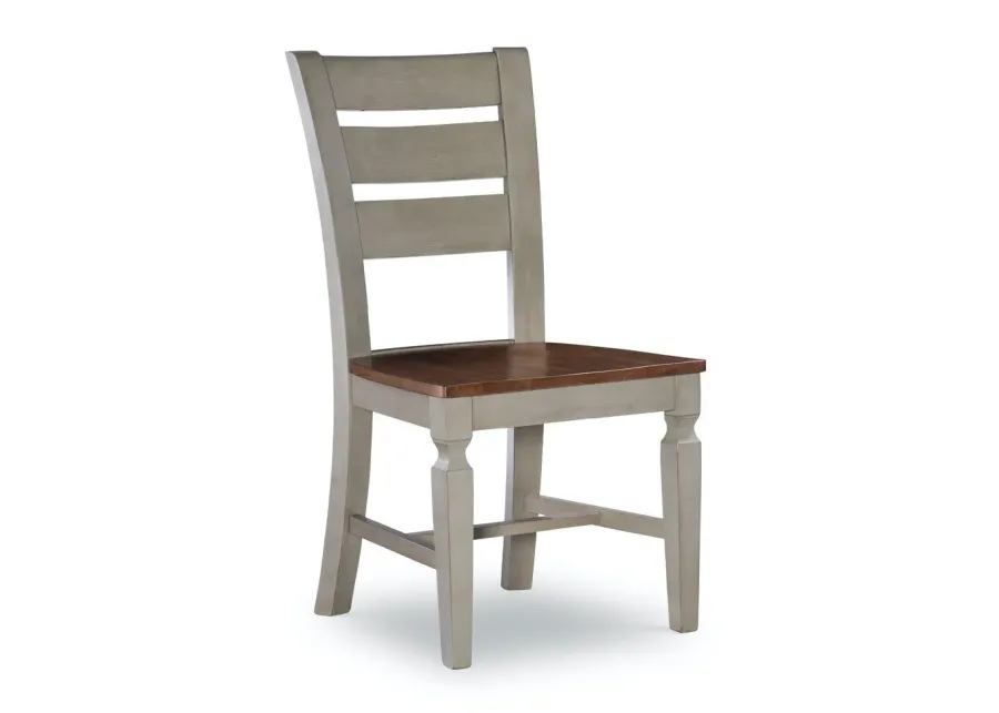 VISTA LADDER BACK WOOD DINING CHAIR IN HICKORY & STONE