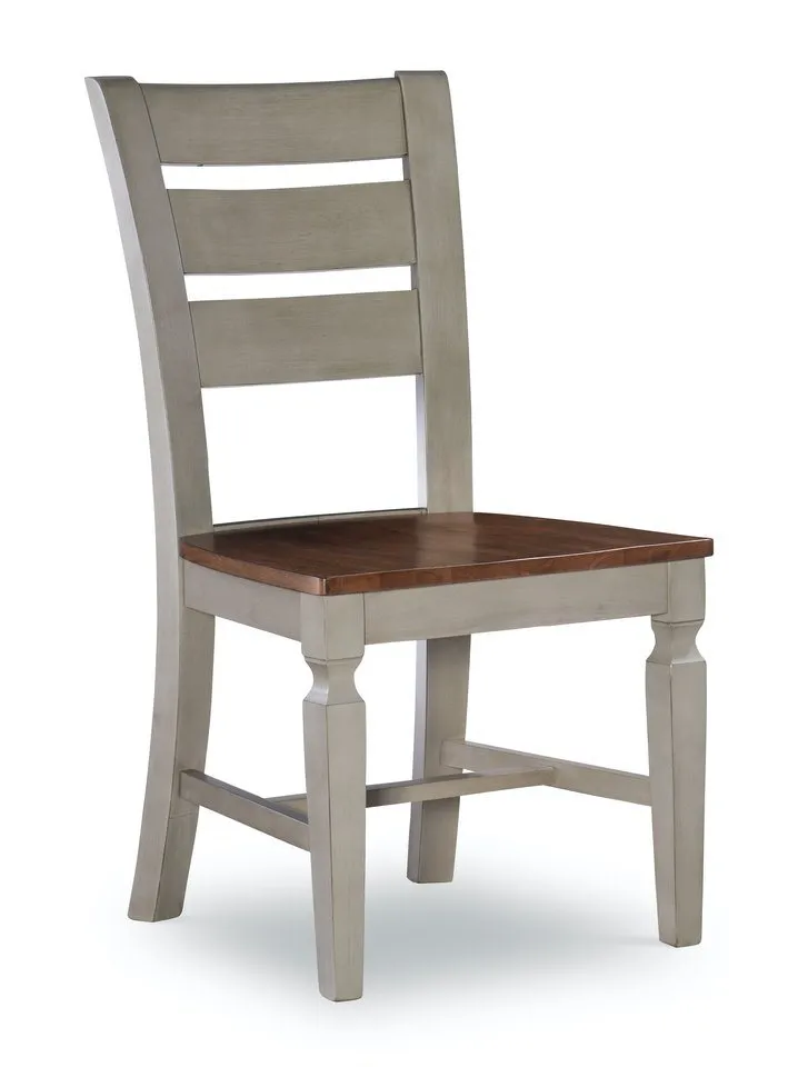 VISTA LADDER BACK WOOD DINING CHAIR IN HICKORY & STONE