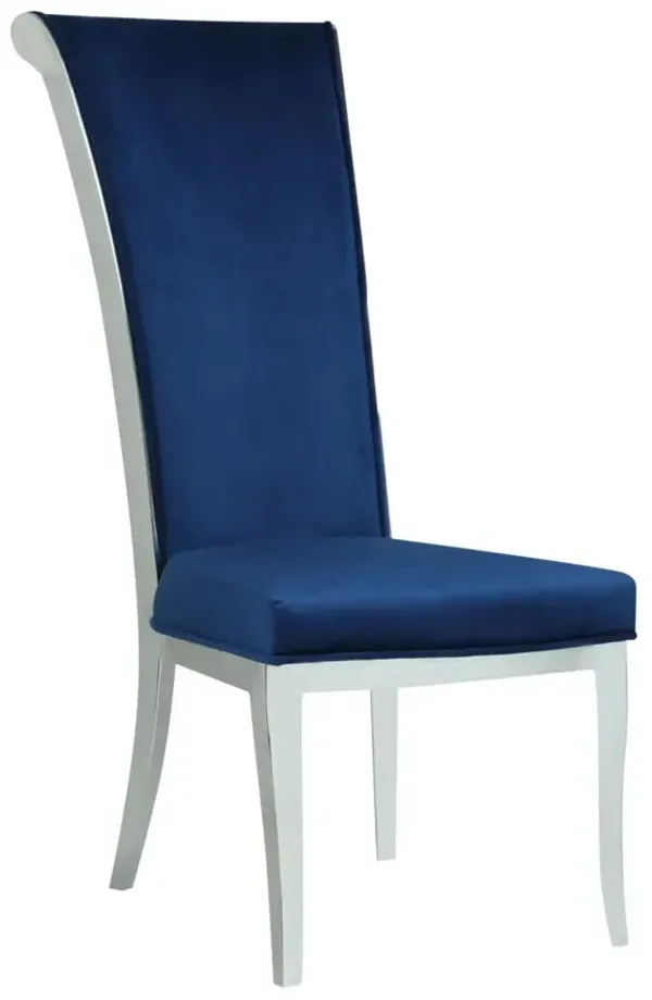 Chintaly Joy Blue Contemporary High-Back Side Chair