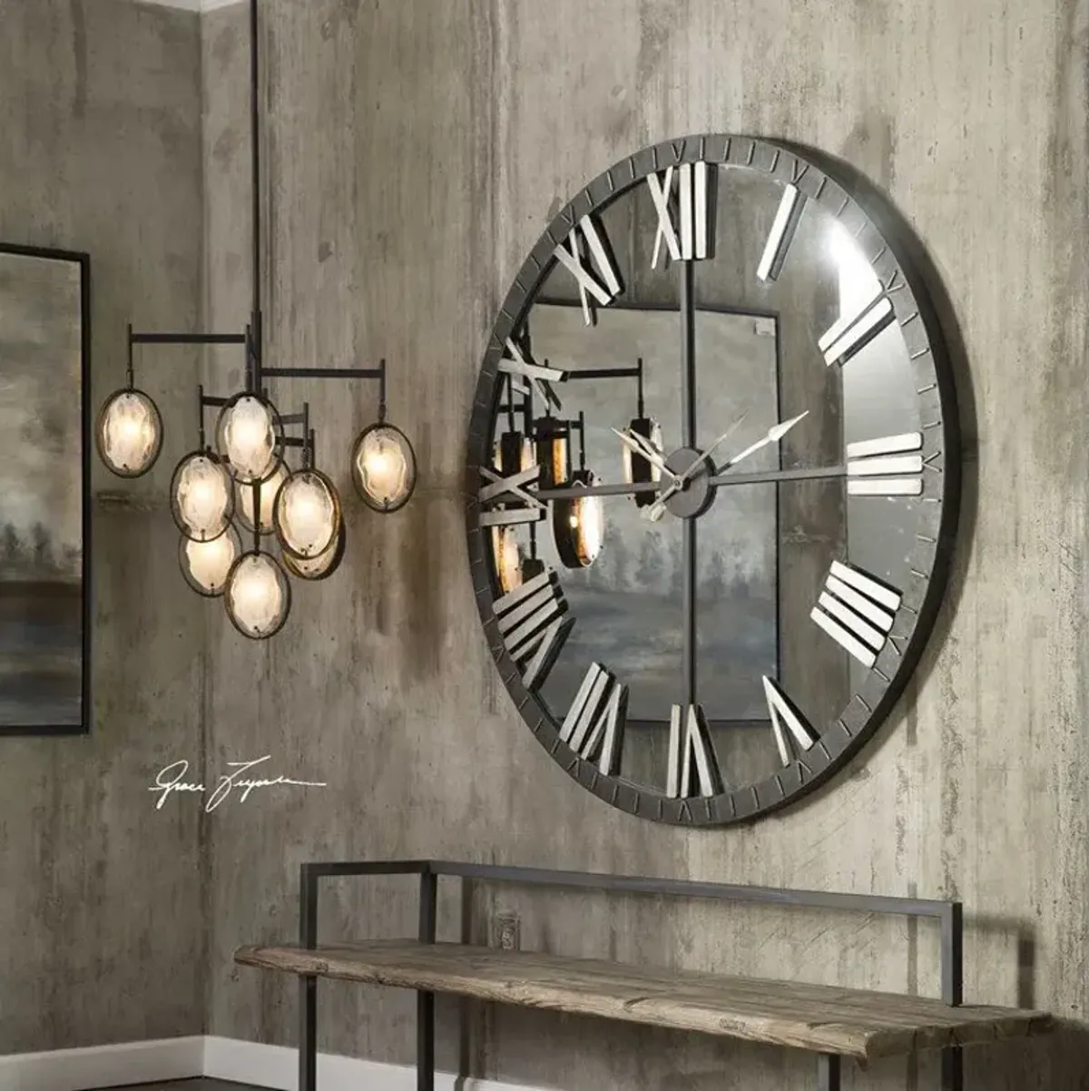 Uttermost Amelie Large Bronze Wall Clock