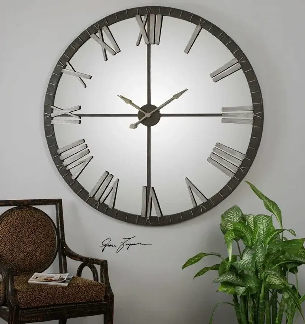 Uttermost Amelie Large Bronze Wall Clock