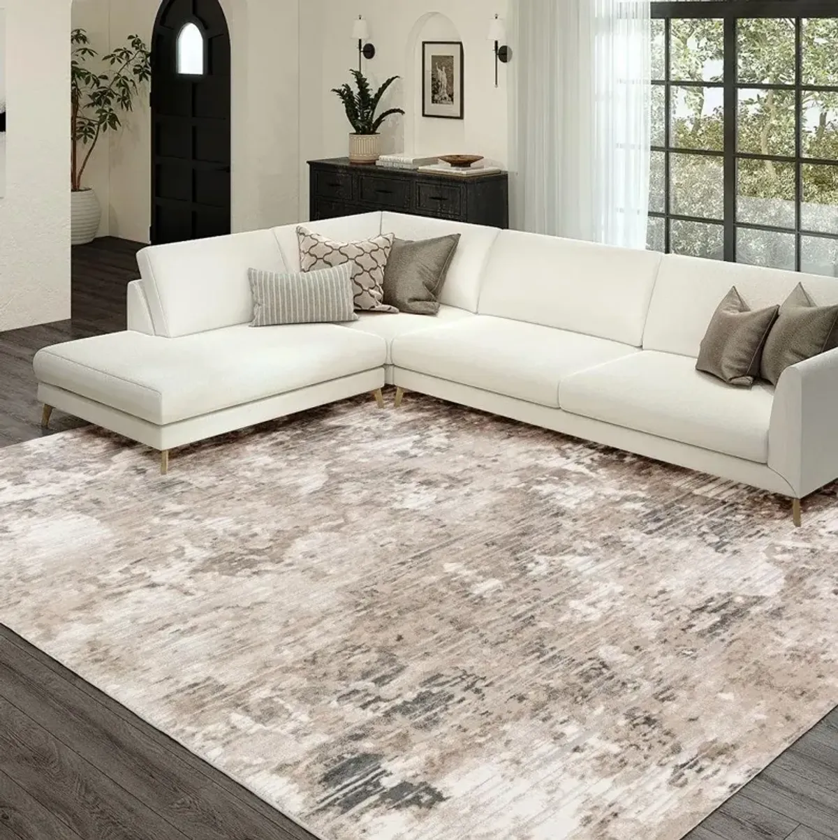 Dalyn Urban Canvas Modern Abstract Distressed 5'X7' Area Rug