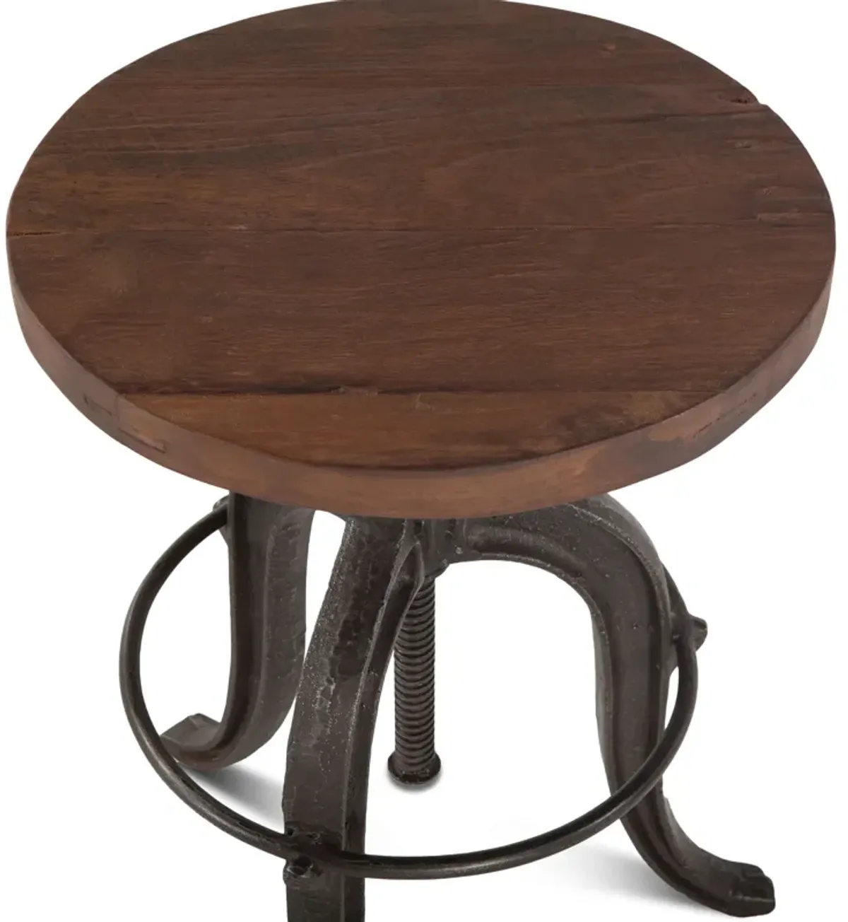 Home Trends Design Industrial Teak Adjustable Recycled Teak Bar Stool