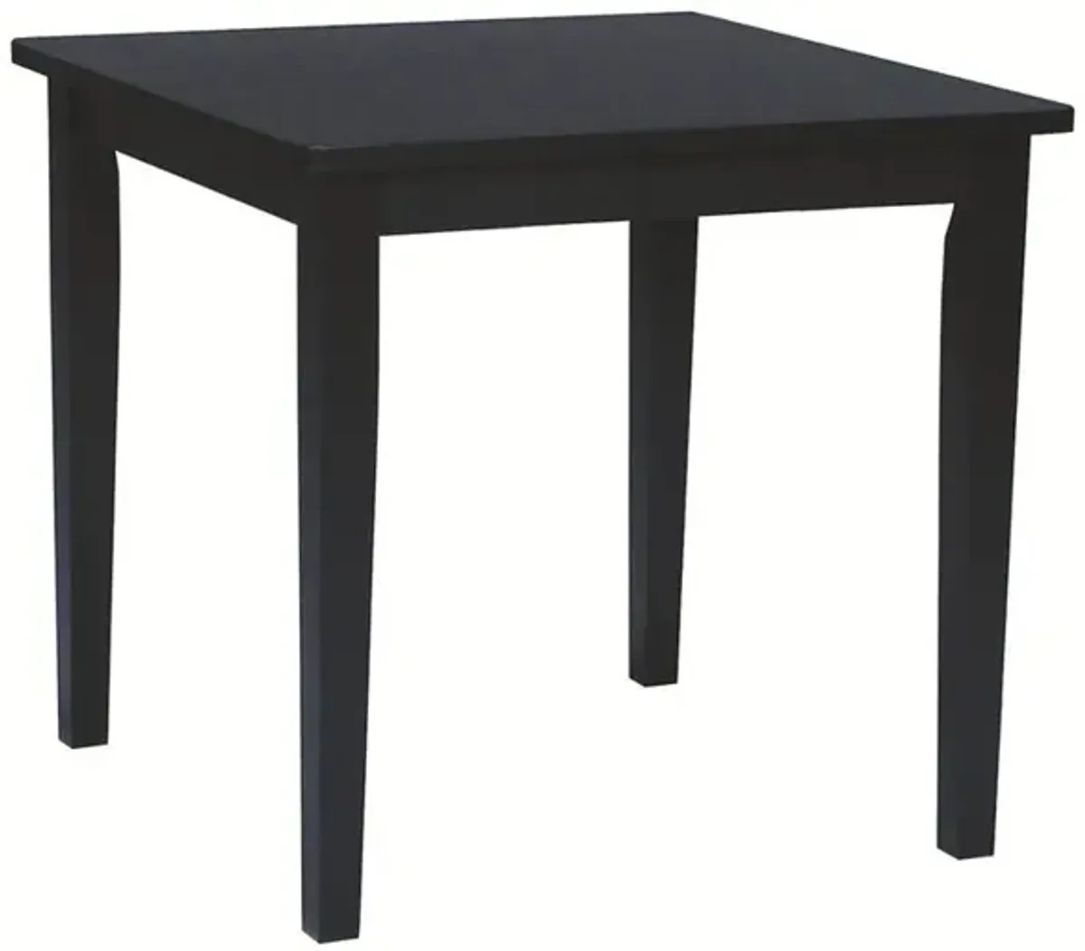 John Thomas Dining Essentials 36 Inch Square Top Table with 30 Inch Shaker Legs in Black