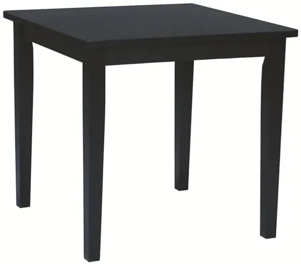 John Thomas Dining Essentials 36 Inch Square Top Table with 30 Inch Shaker Legs in Black