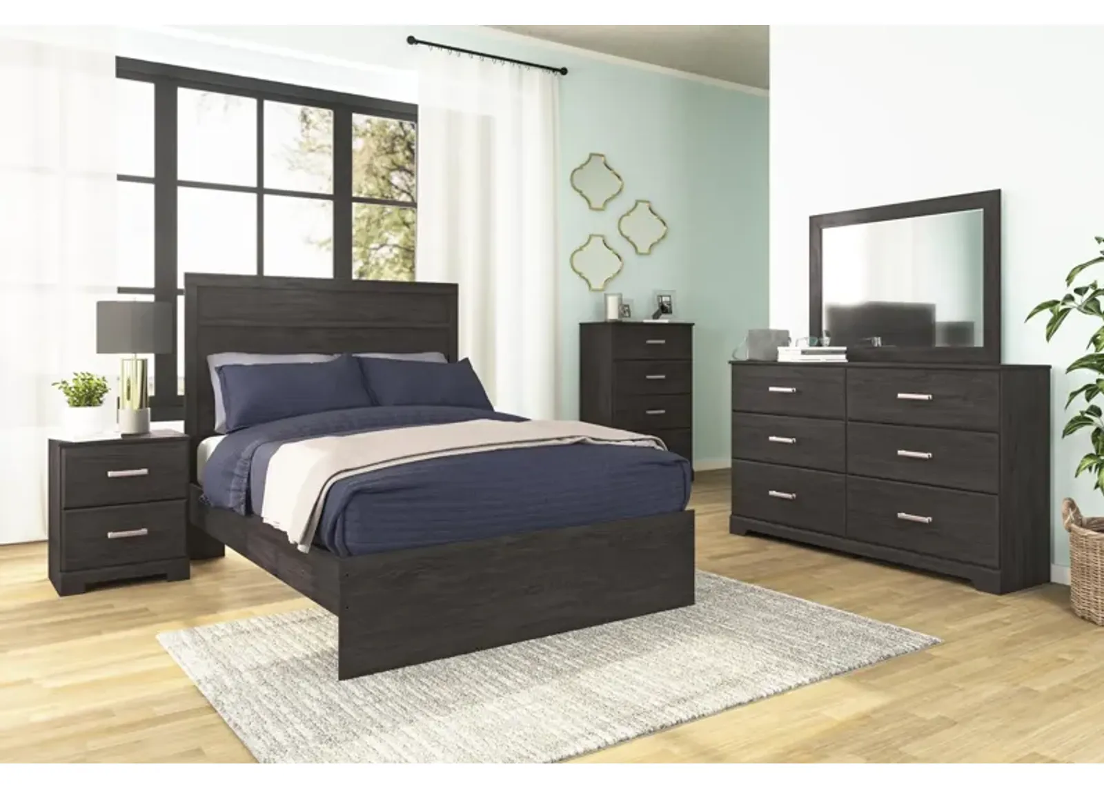 Ashley Belachime Black Dresser & Mirror