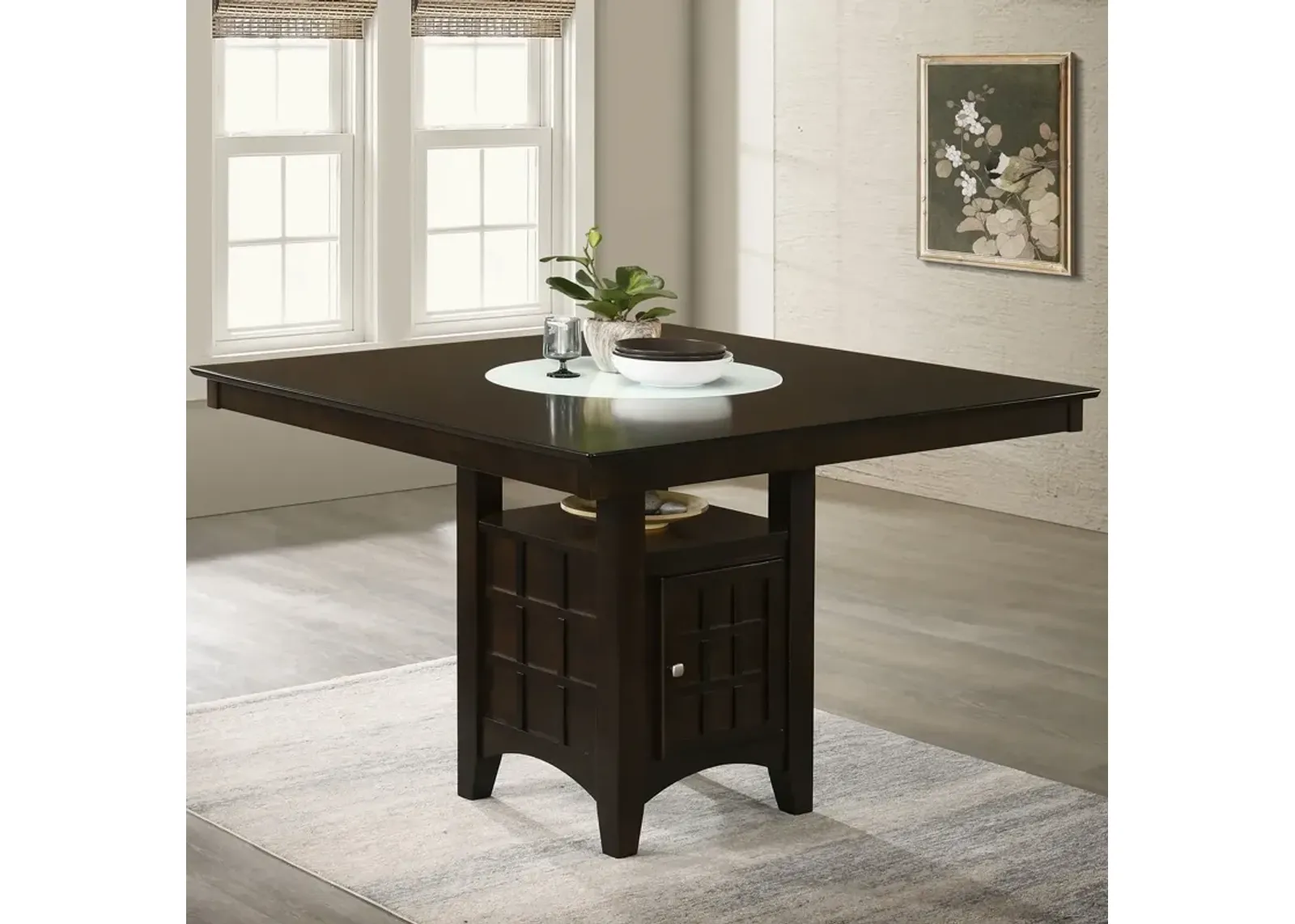 Coaster Gabriel 52 Inch Counter-Height Dining Table Cappuccino