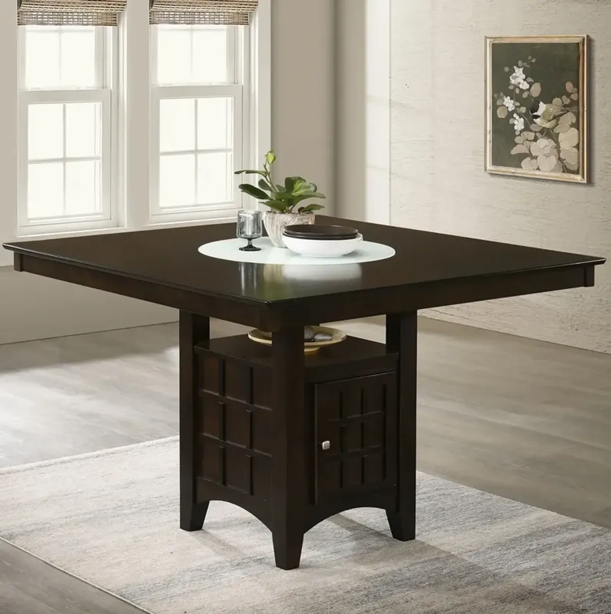 Coaster Gabriel 52 Inch Counter-Height Dining Table Cappuccino