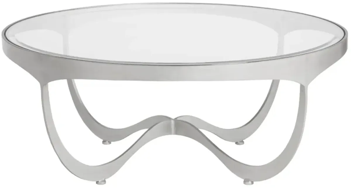 Artistica Home by Lexington Metal Designs Sophie 42 Inch Round Metal Cocktail Table Silver/Gold