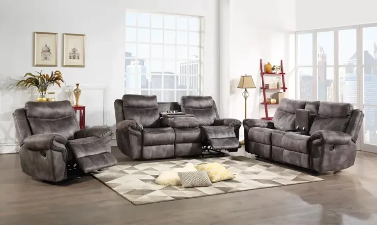 2 PIECE NASHVILLE GRAY RECLINING SOFA + LOVESEAT
