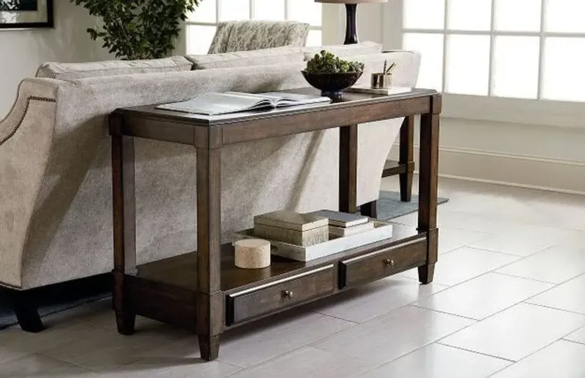 Hammary Halsey Dark Rich Coffee Sofa Table