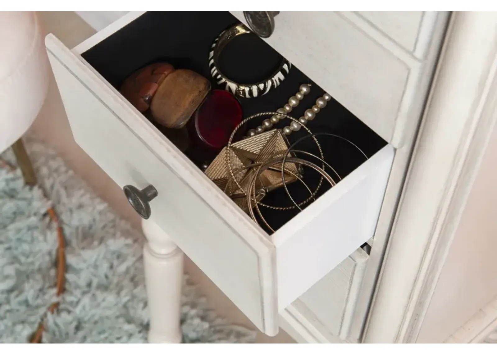 Powell Imogen Off White Jewelry Armoire