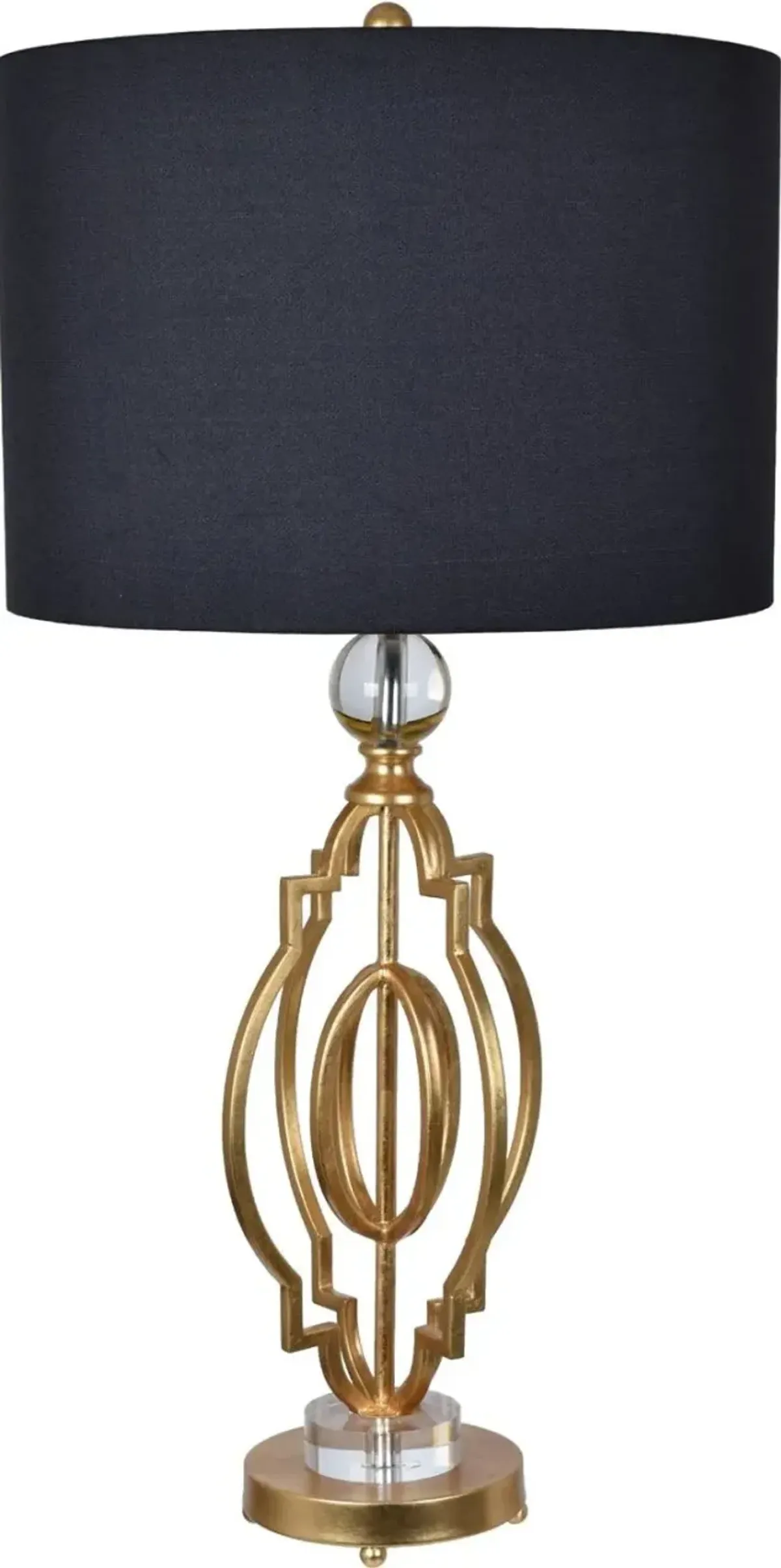 Crestview Shine Hand Finished Gold Leaf Table Lamp