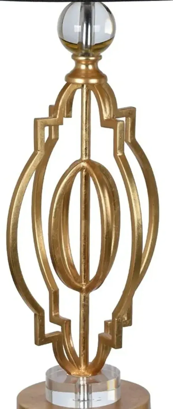 Crestview Shine Hand Finished Gold Leaf Table Lamp