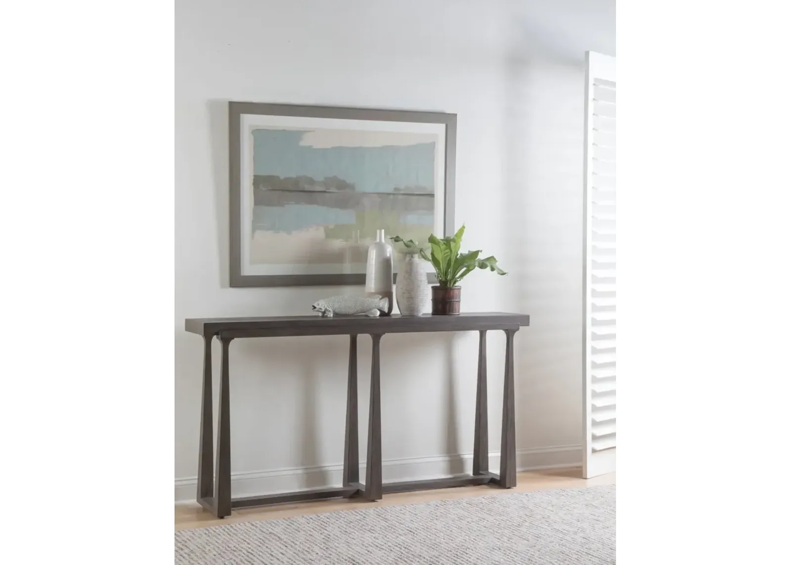 Artistica Home by Lexington Cohesion Program Grantland 66 Inch Modern Wood Dark Brown Console Accent Table