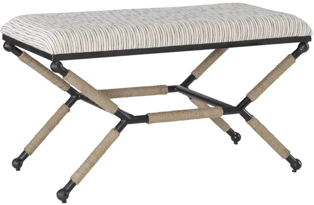 Linon Ashburn Campaign Bench Striped