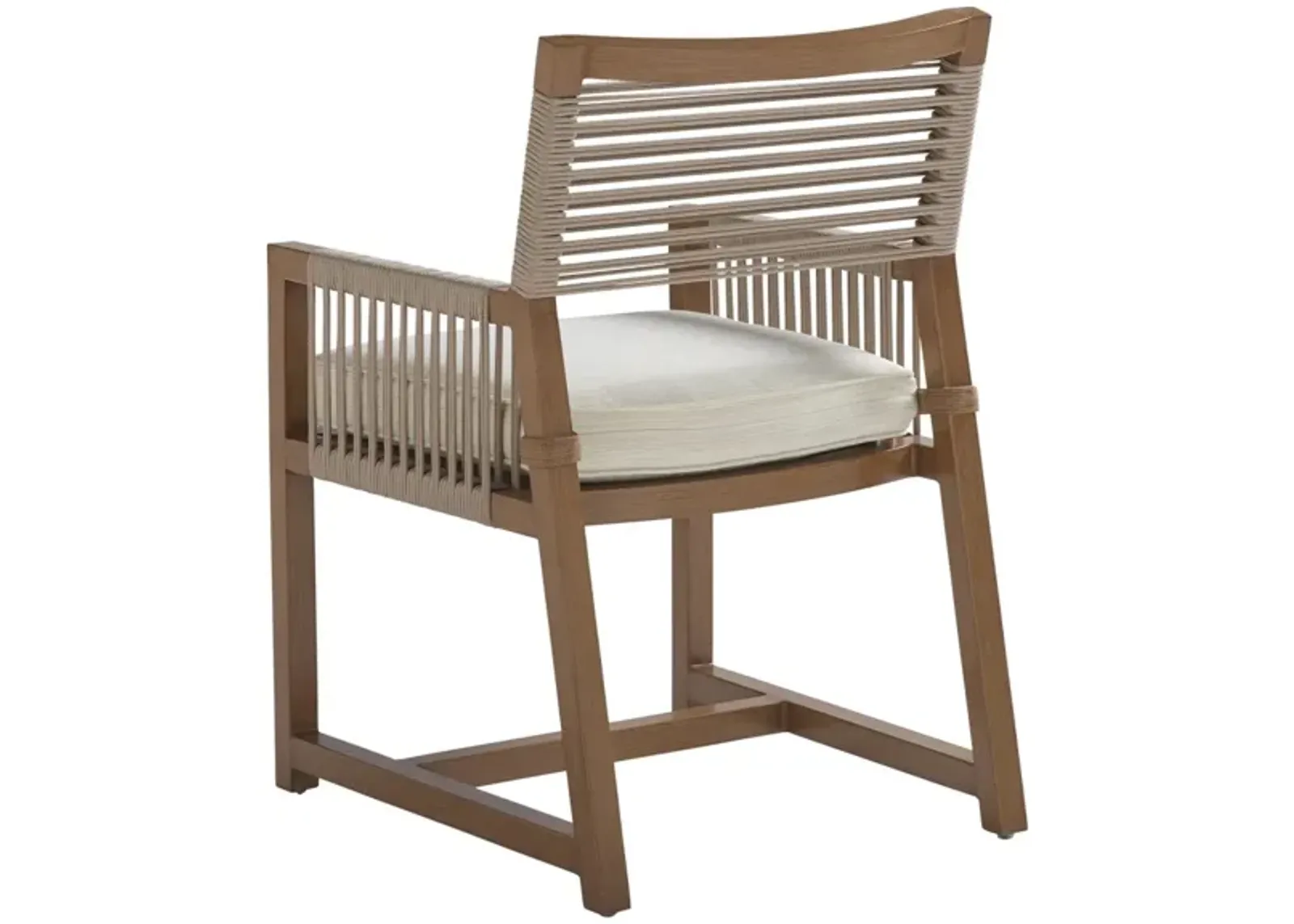 Tommy Bahama Outdoor by Lexington St. Tropez 20 Inch Patio Arm Dining Chair Natural Teak with Plain Cushion