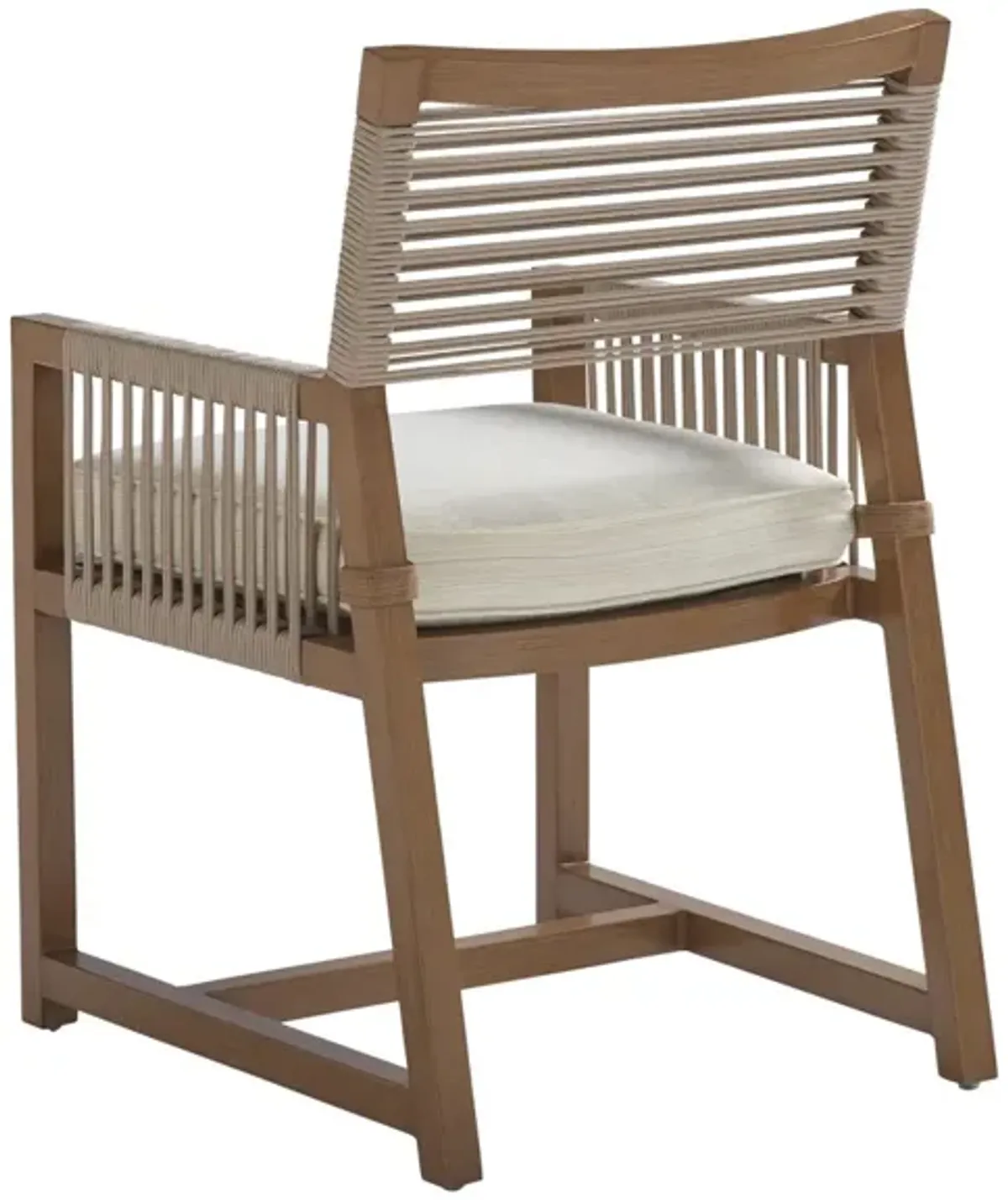 Tommy Bahama Outdoor by Lexington St. Tropez 20 Inch Patio Arm Dining Chair Natural Teak with Plain Cushion