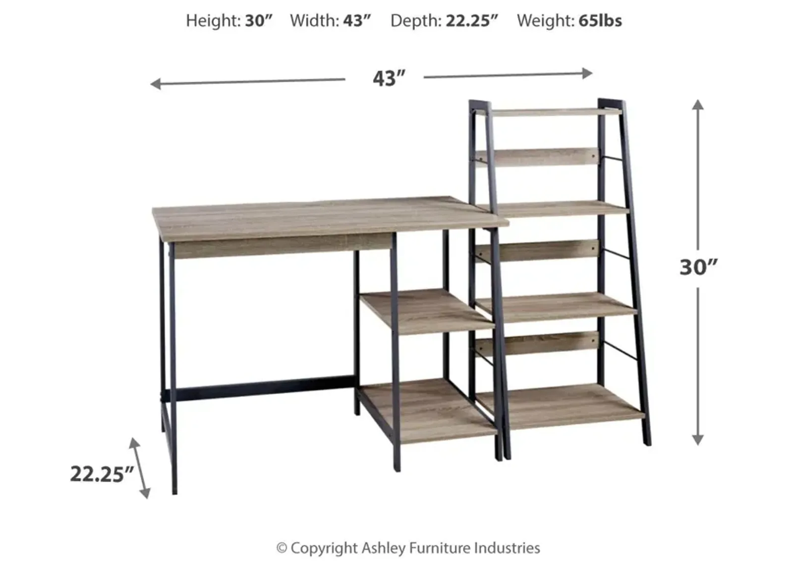 Ashley Soho Brown/Black Home Office Desk & Shelf