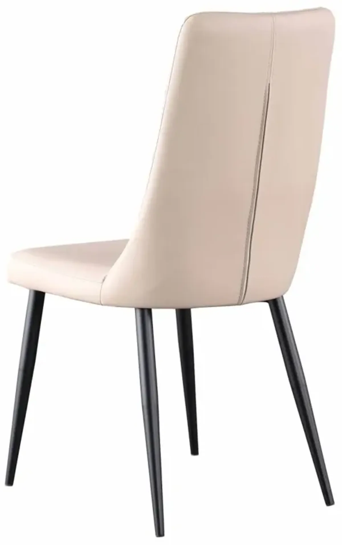 Chintaly Bridget Beige Modern Contour Tall Back Chair with Beige Upholstery & Tapered Legs