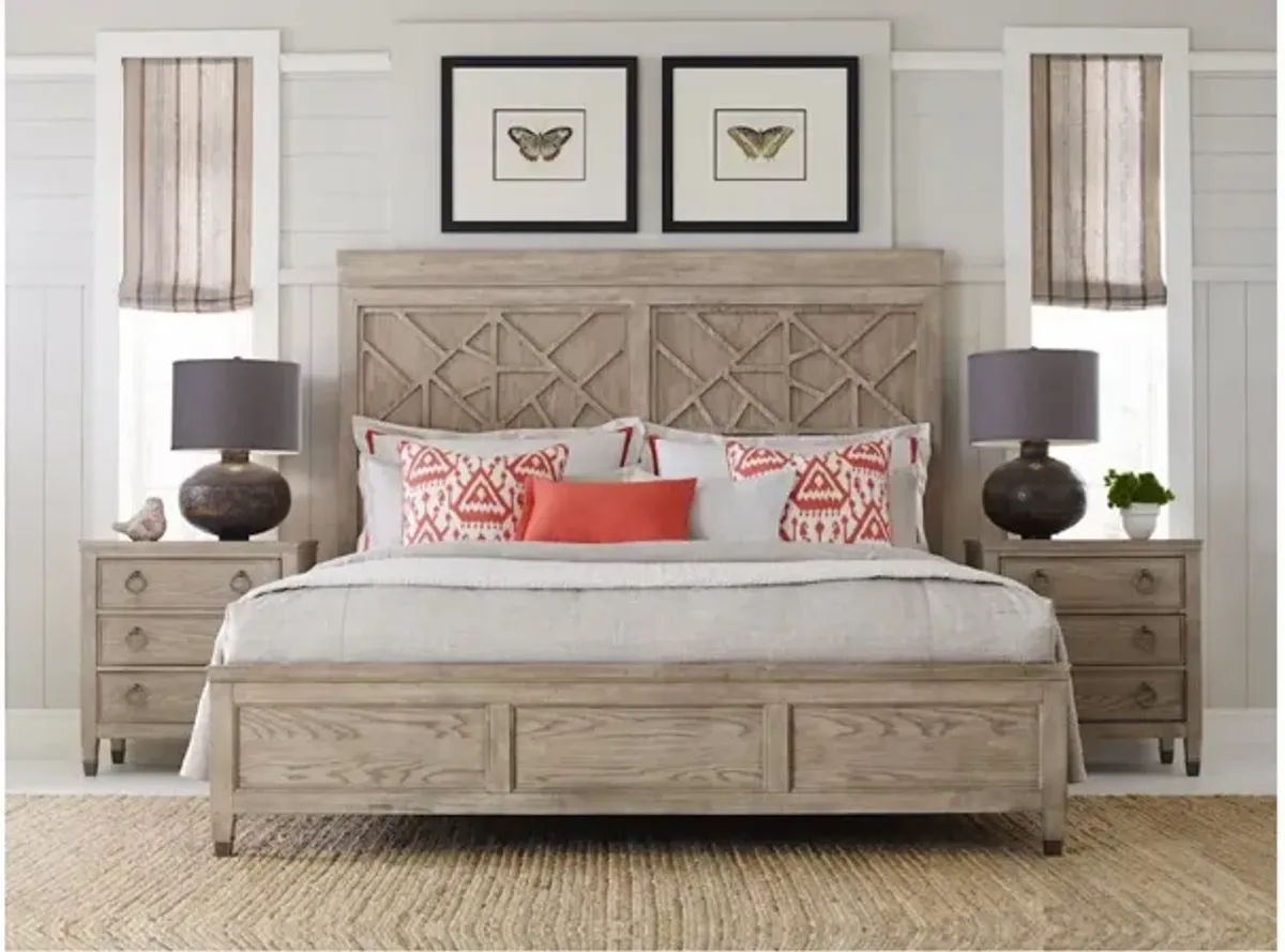 American Drew Vista Oyster Altamonte White Oak Queen Headboard