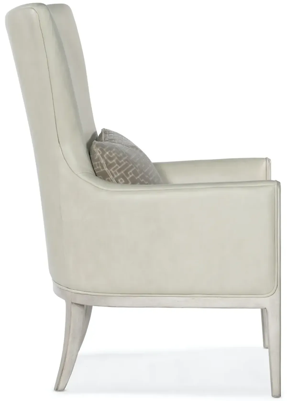 Hooker Furniture Kyndall Guiltless Taupe Club Leather Chair with Accent Pillow