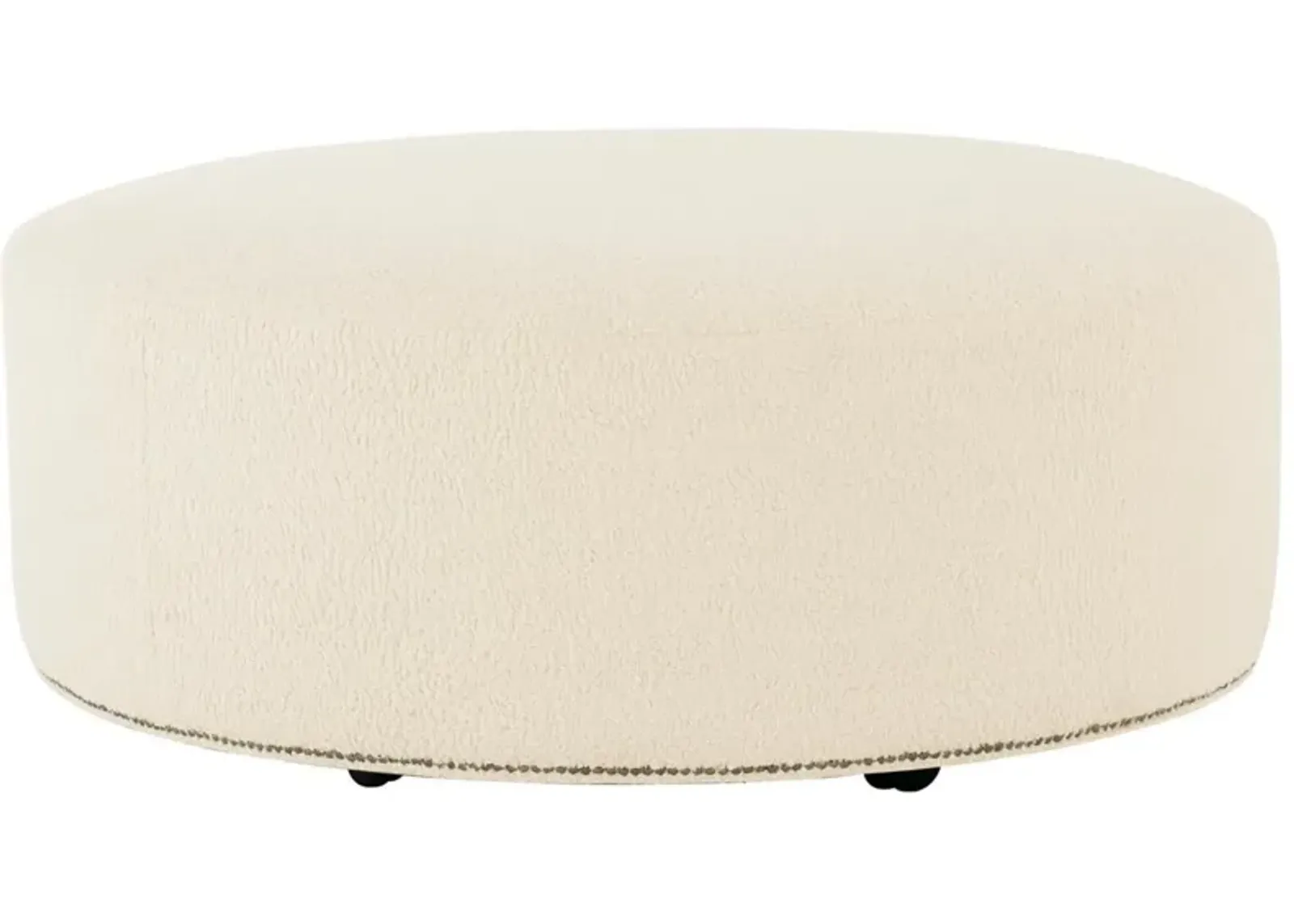 Bernhardt Lolo Fabric Nickel Nailhead Cocktail Ottoman