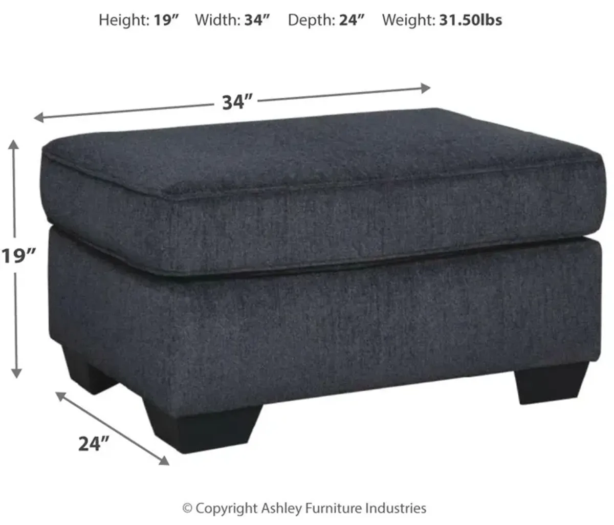 Ashley Left-Arm Facing Slate Ottoman