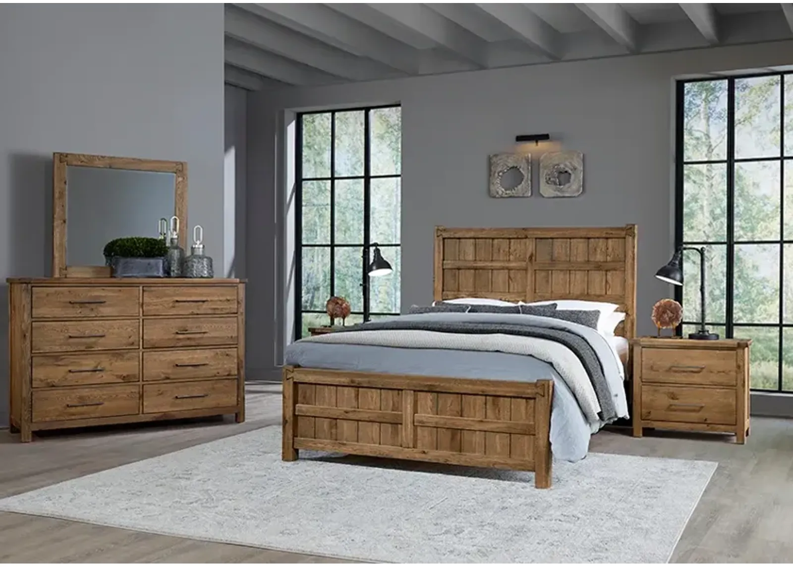 Vaughan-Bassett Dovetail Natural Board & Batten King Headboard