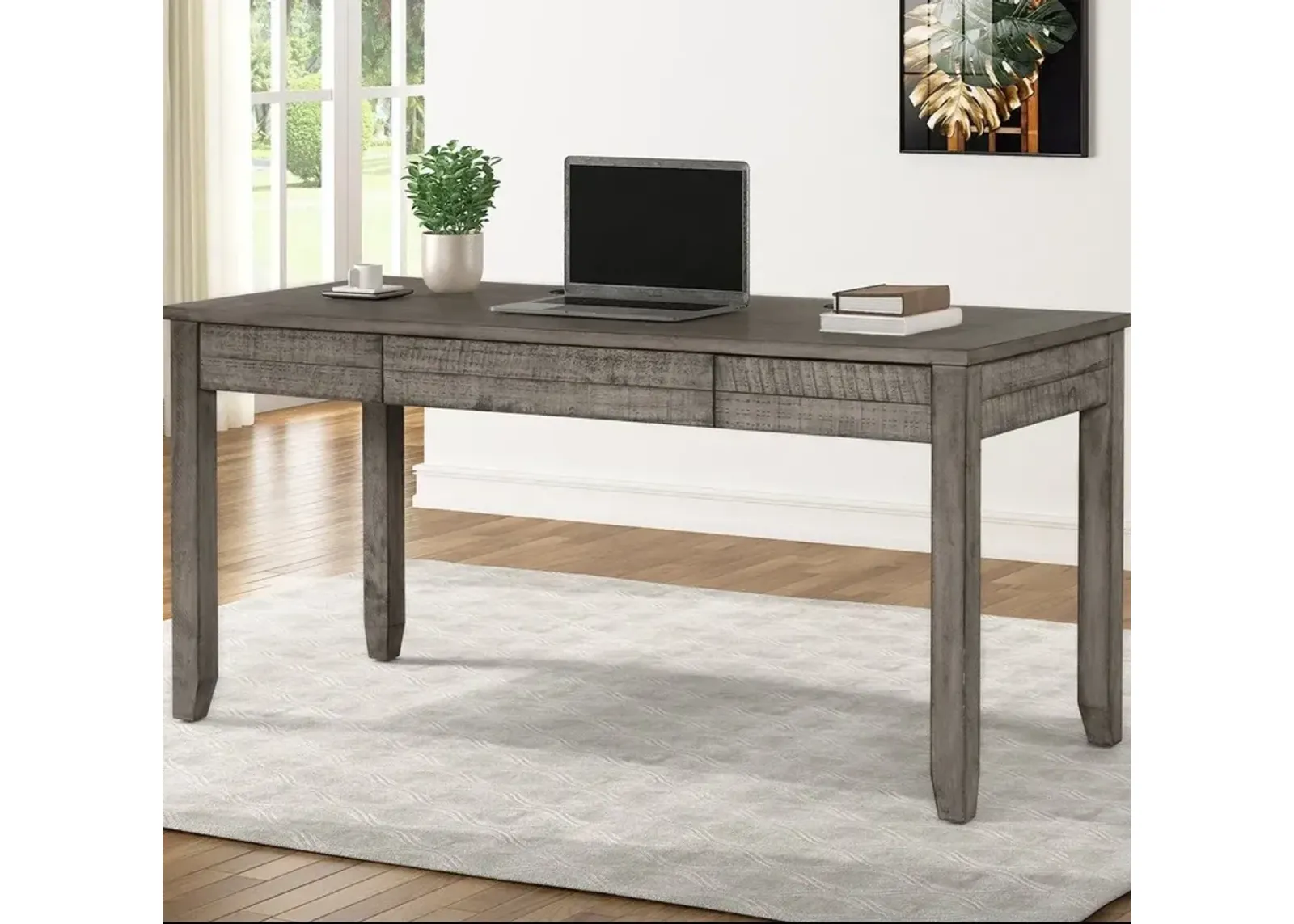 Parker House Tempe Collection 65 Inch Writing Desk Grey Stone