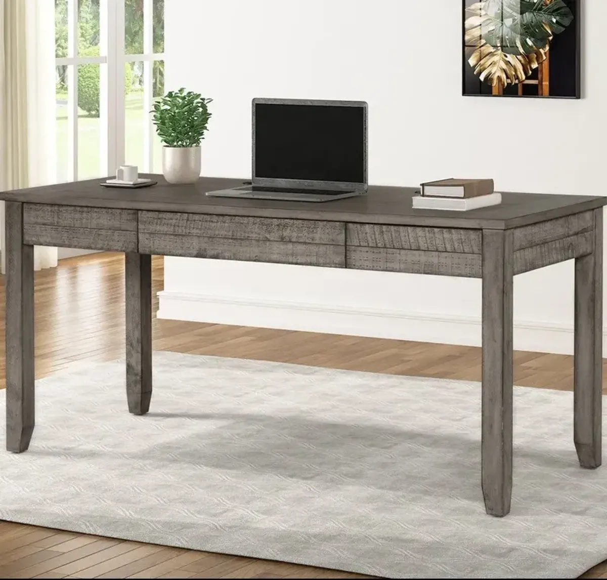 Parker House Tempe Collection 65 Inch Writing Desk Grey Stone