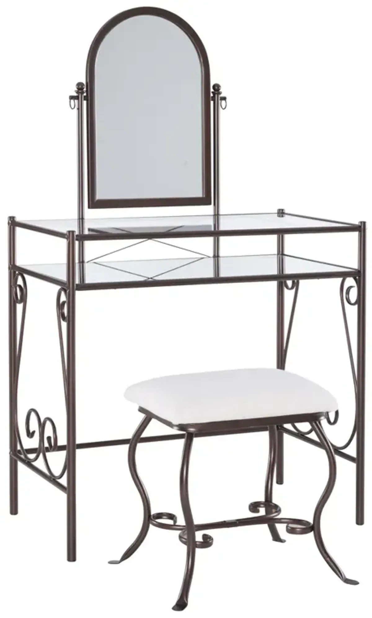 Linon Clarisse Metal Vanity Set