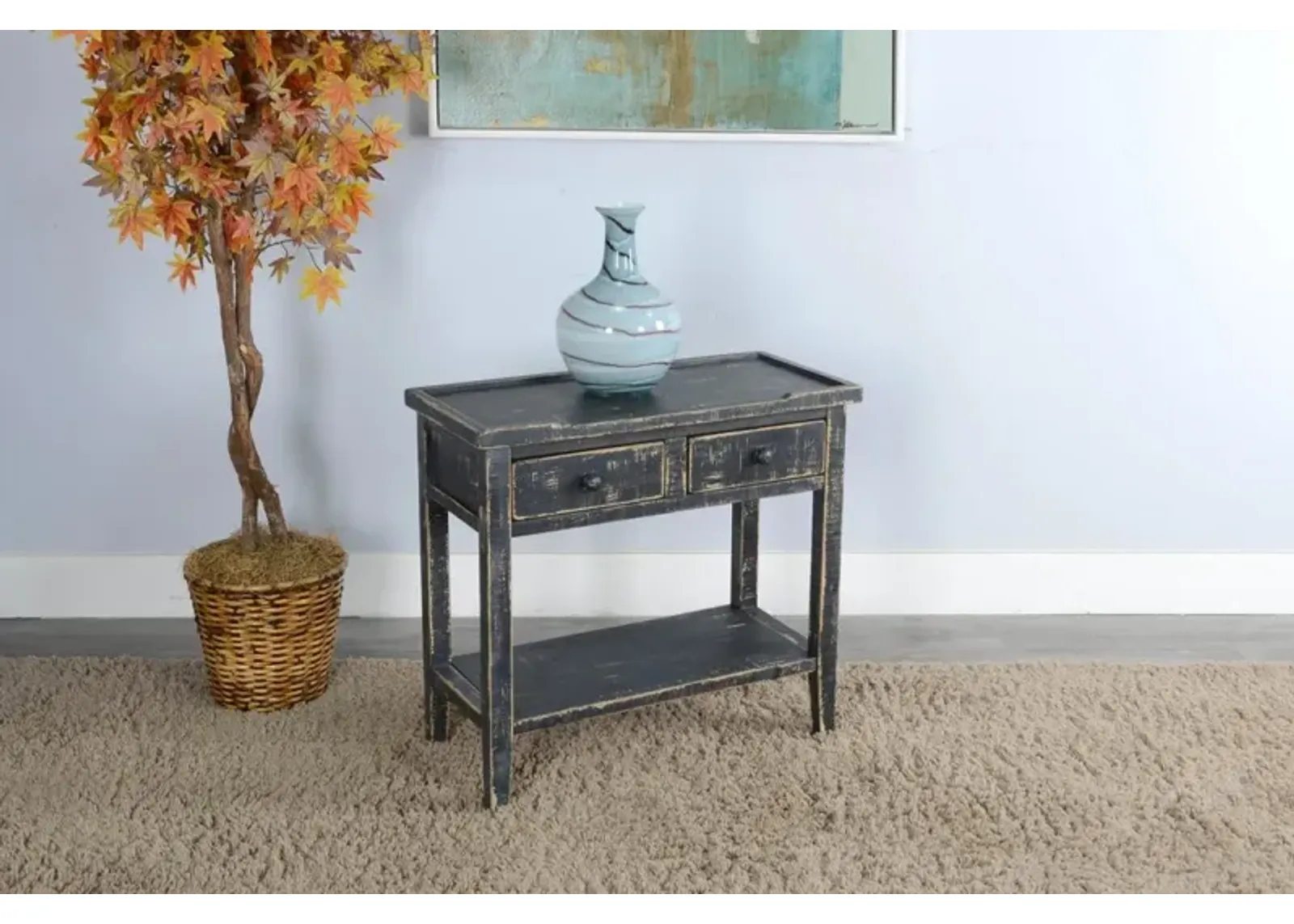 Sunny Designs Marina Black Sand 26 Inch Side Table