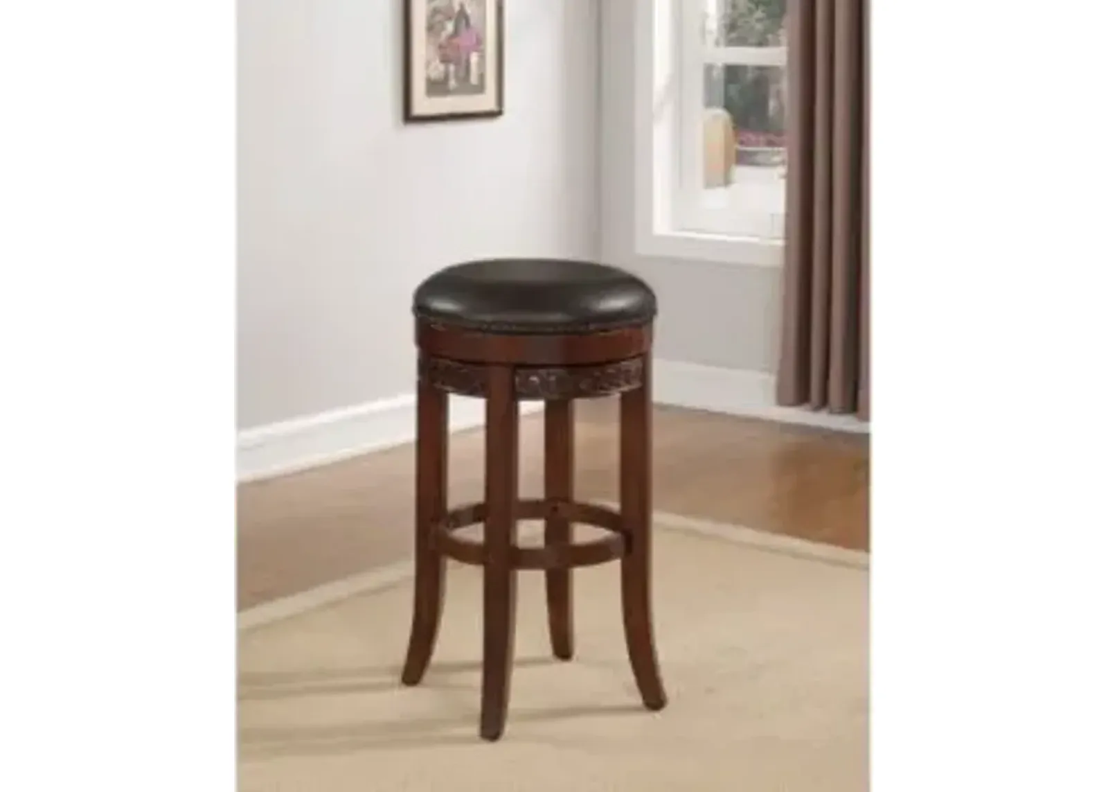 American Woodcrafters Conrad Backless Stool Wood Frame Barstool in Cherry